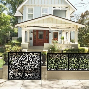 Decorative Metal Privacy Screen: Tree Panel Garden Art - Etsy