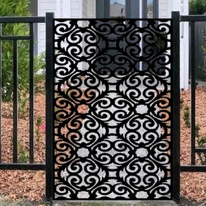 Modern Metal Garden Gate: Steel Pedestrian Gate with Wood Frame