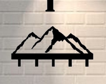 Mountains Metal Key Rack with 5 Hooks