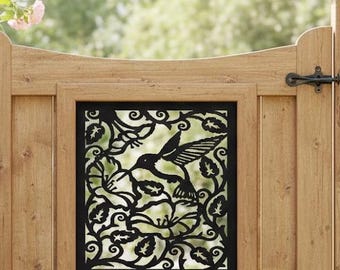 Metal Hummingbird Decorative Panel | Garden Gate Insert | Railing or Privacy Screen | Custom Steel Art