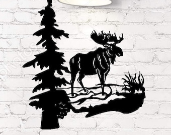 Moose Home Decor Rustic Metal Wall Art Forest | Moose Metal Wall Art