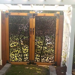 Metal Gate Made with Wood Frame | Back Yard Gate | Metal Driveway Gate