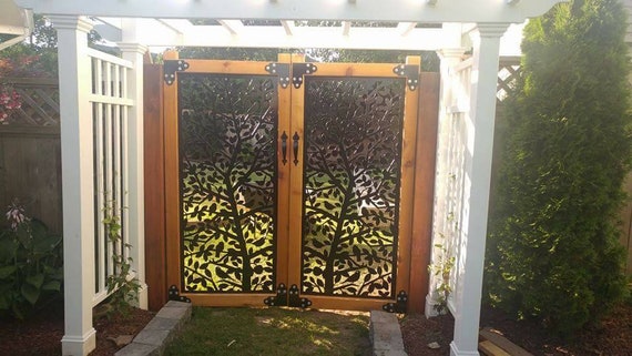 Metalltur Tore Mit Holz Rahmen Hergestellt Aus Ga 10 Stahl Etsy