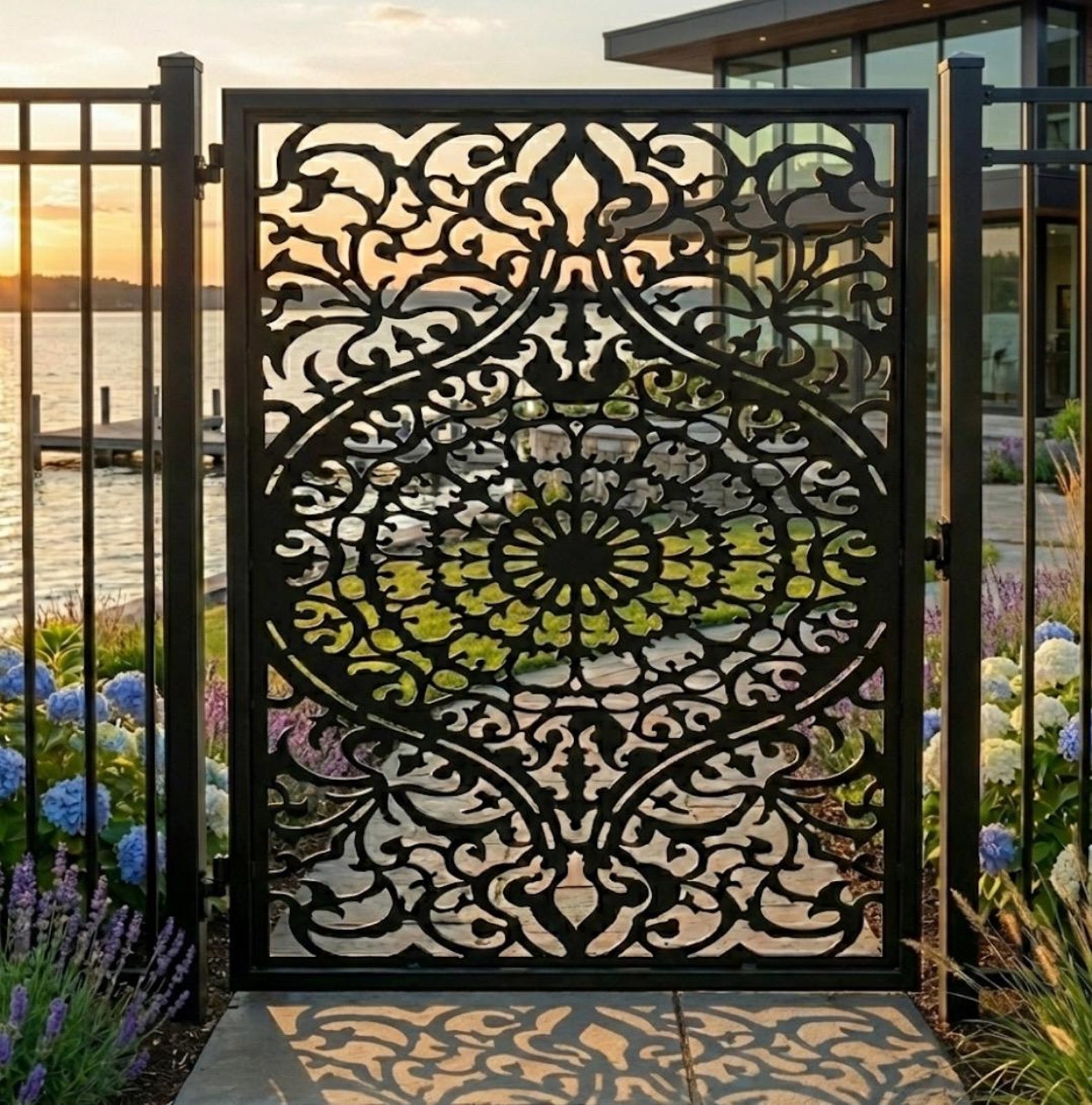 Custom Metal Entry Gate – Artistic Plasma Cut Design, Unique & Made-to ...