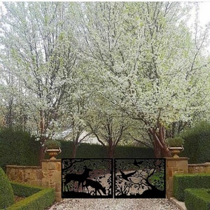 Metal Garden Driveway Gate l Custom Entry Metal Gates Modern Gate I Double Gates I image 5
