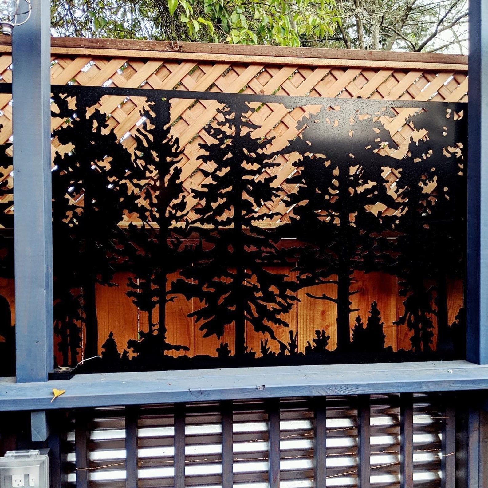 Tree Metal Privacy Screen 60x36 | Decorative Steel Railing Panel I Made ...