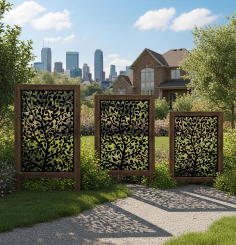 Metal Privacy Screen with Birds | Decorative Steel Panel image 7