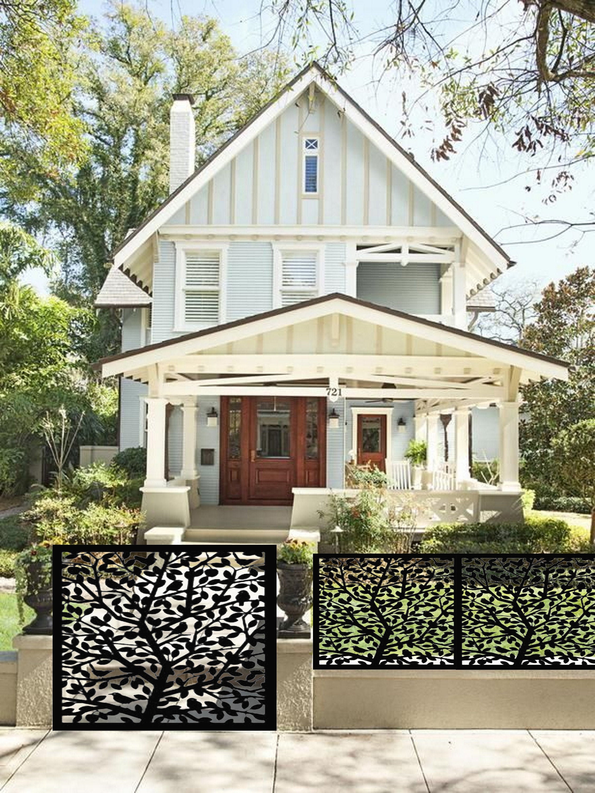 Decorative Metal Privacy Screen: Tree Panel Garden Art - Etsy