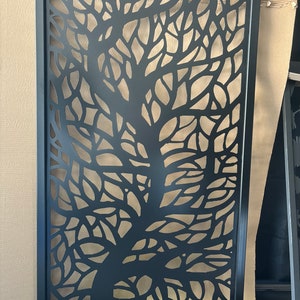 Laser Cut Tree Metal Privacy Screen - Garden Gate Panel