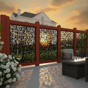 Metal Privacy Screen with Birds | Decorative Steel Panel image 4