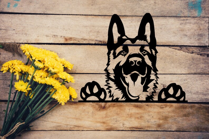 German Shepherd Metal Art Metal Wall Art Home Decor I Etsy