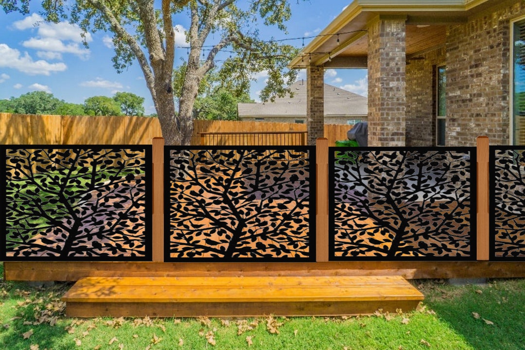 Decorative Metal Privacy Screen: Tree Panel Garden Art - Etsy 日本