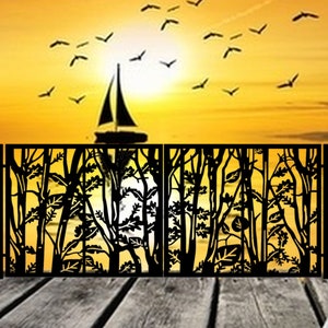 Steel Privacy Screen: Metal Yard Art, Garden Fence Panel