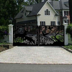 Metal Garden Driveway Gate l Custom Entry Metal Gates Modern Gate I Double Gates I image 7