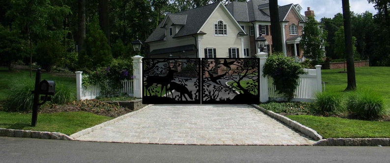 Metal Garden Driveway Gate l Custom Entry Metal Gates Modern Gate I Double Gates I image 7