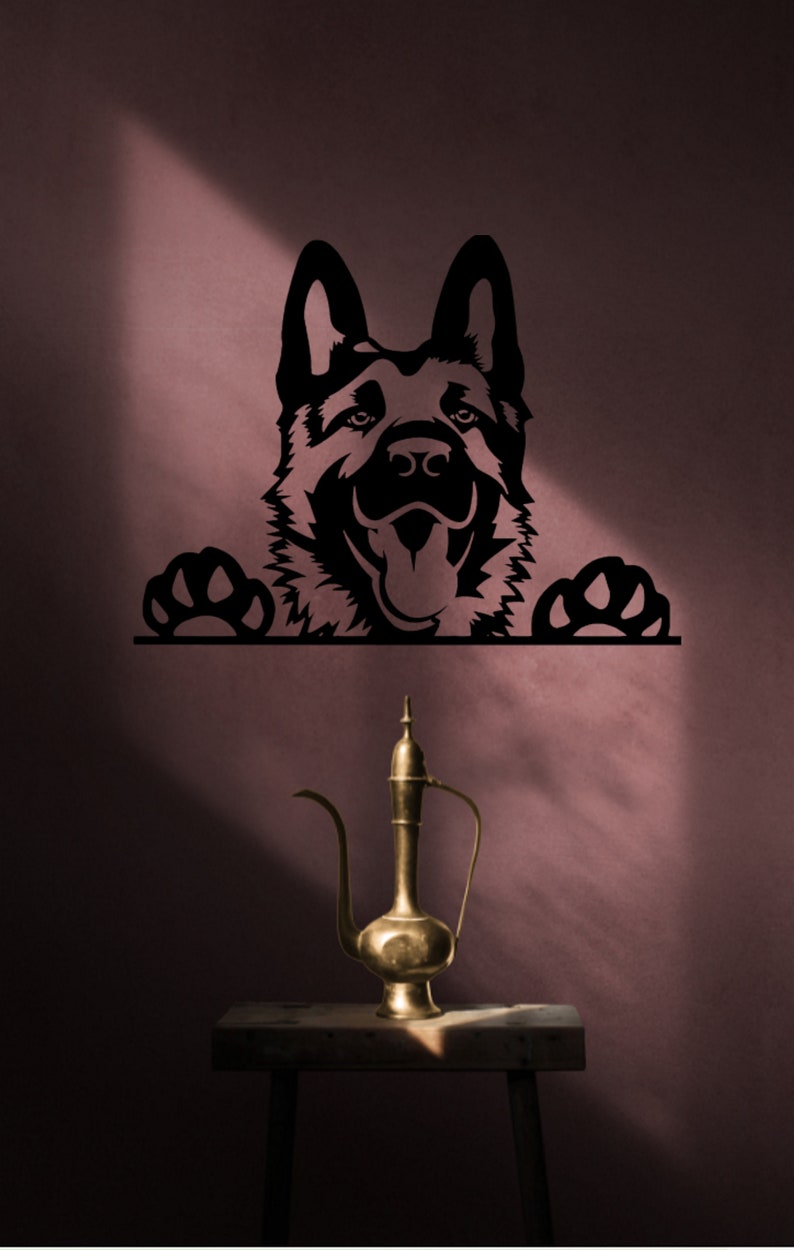 German Shepherd Metal Art Metal Wall Art Home Decor I Etsy