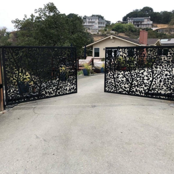 Driveway Entry Gate | Metal Garden Gate I Driveway Double Gate 5’x5’