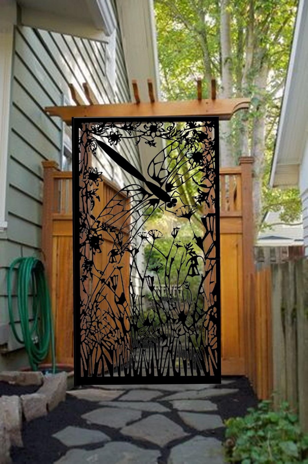 Dragonfly Metal Garden Gate: Decorative Steel Pedestrian Gate - Etsy