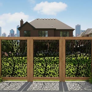 Metal Privacy Screen with Birds | Decorative Steel Panel image 6
