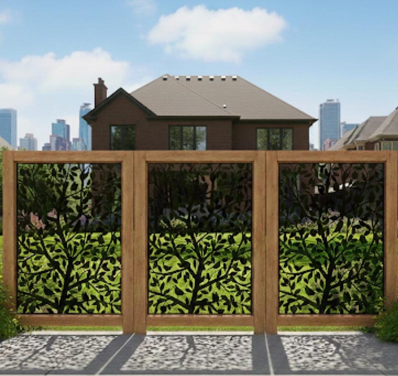 Metal Privacy Screen with Birds | Decorative Steel Panel image 6