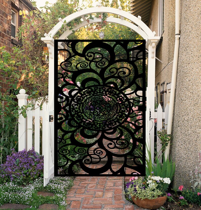 Metal Entry Gate Garden Metal Gate Decorative Pedestrian Etsy
