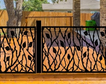 Leaf Design Metal Privacy Screen | Garden Trellis | Decorative Outdoor Yard Panel I  Made-to-order