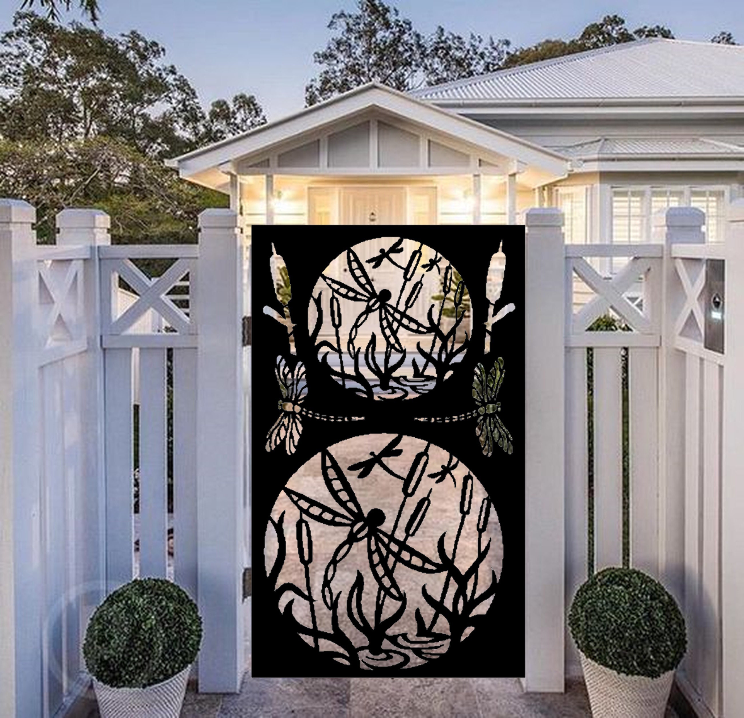 Dragonfly Metal Garden Gate: Decorative Outdoor Entry - Etsy