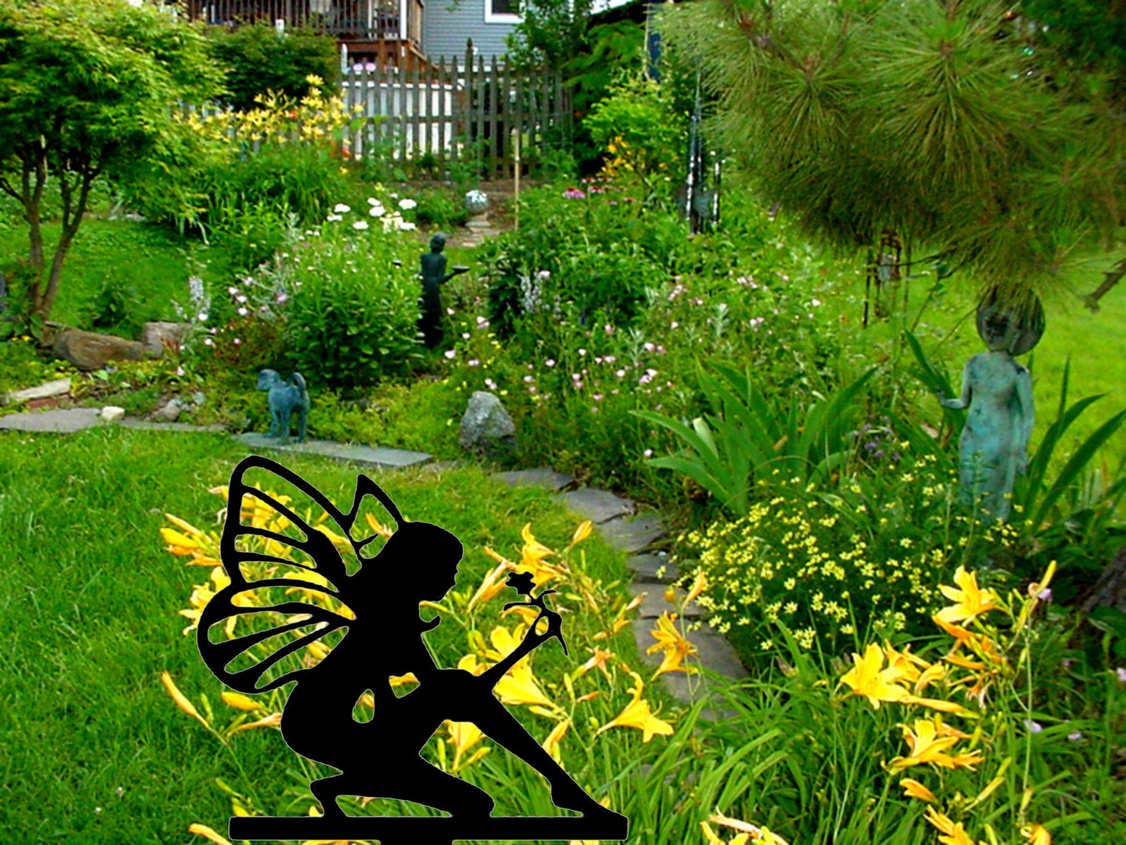 Fairymetal Art Garden Fairy Stake Decoration Garden Yard Etsy