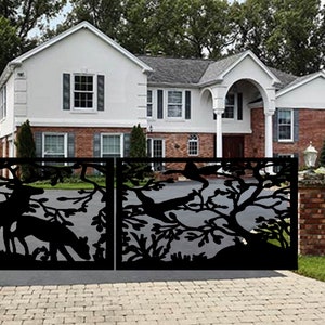 Metal Garden Driveway Gate l Custom Entry Metal Gates Modern Gate I Double Gates I image 8