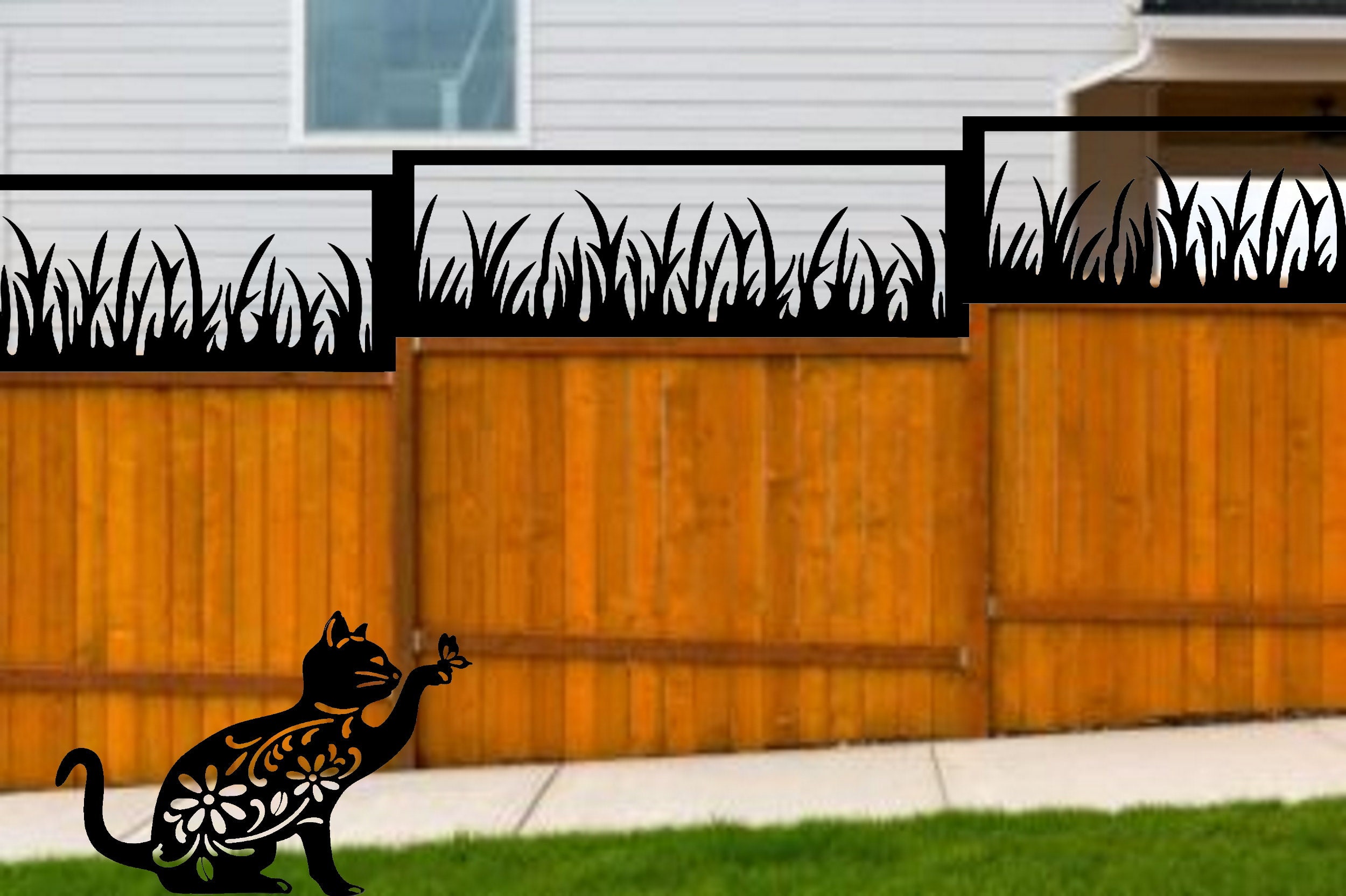 Fence Toppers Metal Decorative Panels Laser Cut Arts Etsy