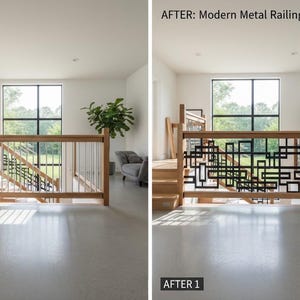 Metal Railing Topper Insert Custom Metal Stair Railing Insert - Modern Geometric Panel P95 - Etsy