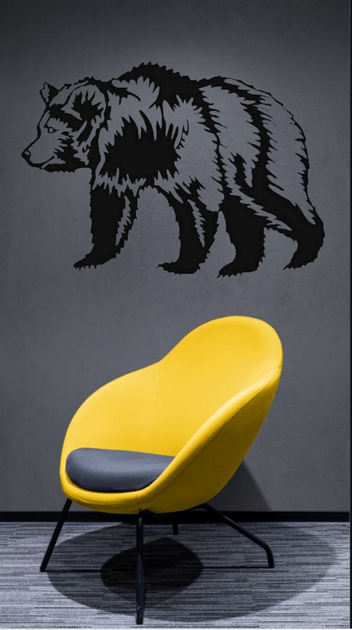 Bear Metal Wall Art Nature Decor Metal Mountain ArtForest Etsy