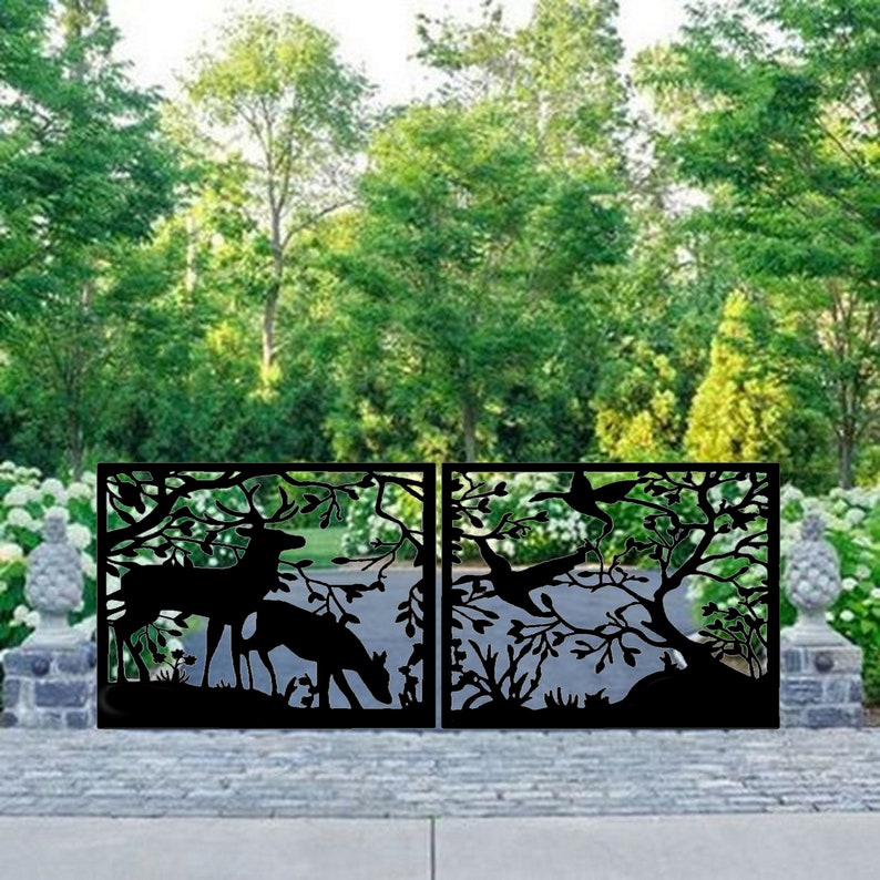 Metal Garden Driveway Gate l Custom Entry Metal Gates Modern Gate I Double Gates I image 4