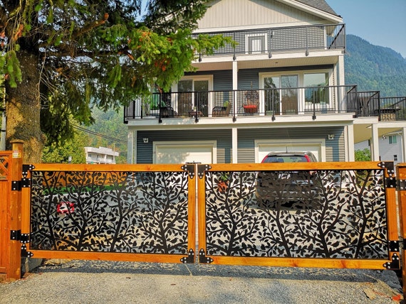 Metal Door Gates Made With Wood Frame Made From Ga 12 Steel Etsy