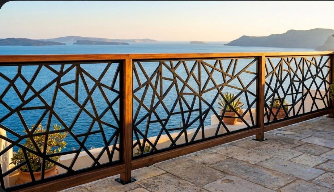 Modern Abstract Steel Privacy Panel / Railing Insert - Etsy