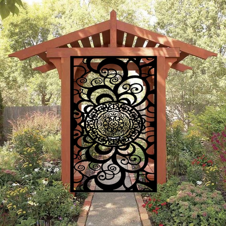 Metal Entry Gate Garden Metal Gate Decorative Pedestrian Etsy