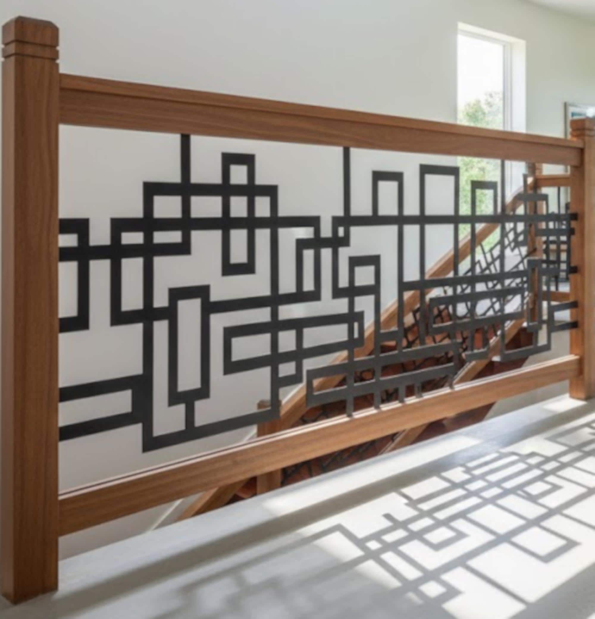 Custom Metal Stair Railing Insert - Modern Geometric Panel P95 - Etsy