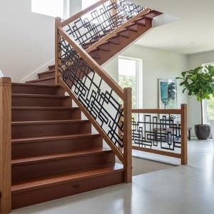 Custom Metal Stair Railing Insert - Modern Geometric Panel P95 - Etsy