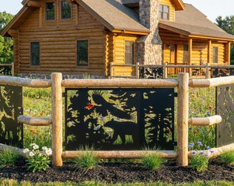Bear Metal Railings & Screen Panel | Industrial Rustic Home Accent