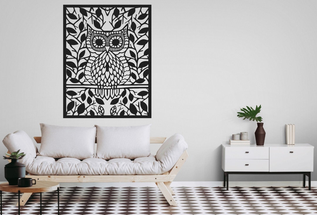 Owl Metal Wall Art Owl Wall Decorations Owl Wall Hanging Etsy