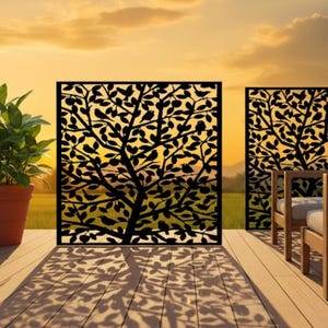 Metal Privacy Screen with Birds | Decorative Steel Panel image 8