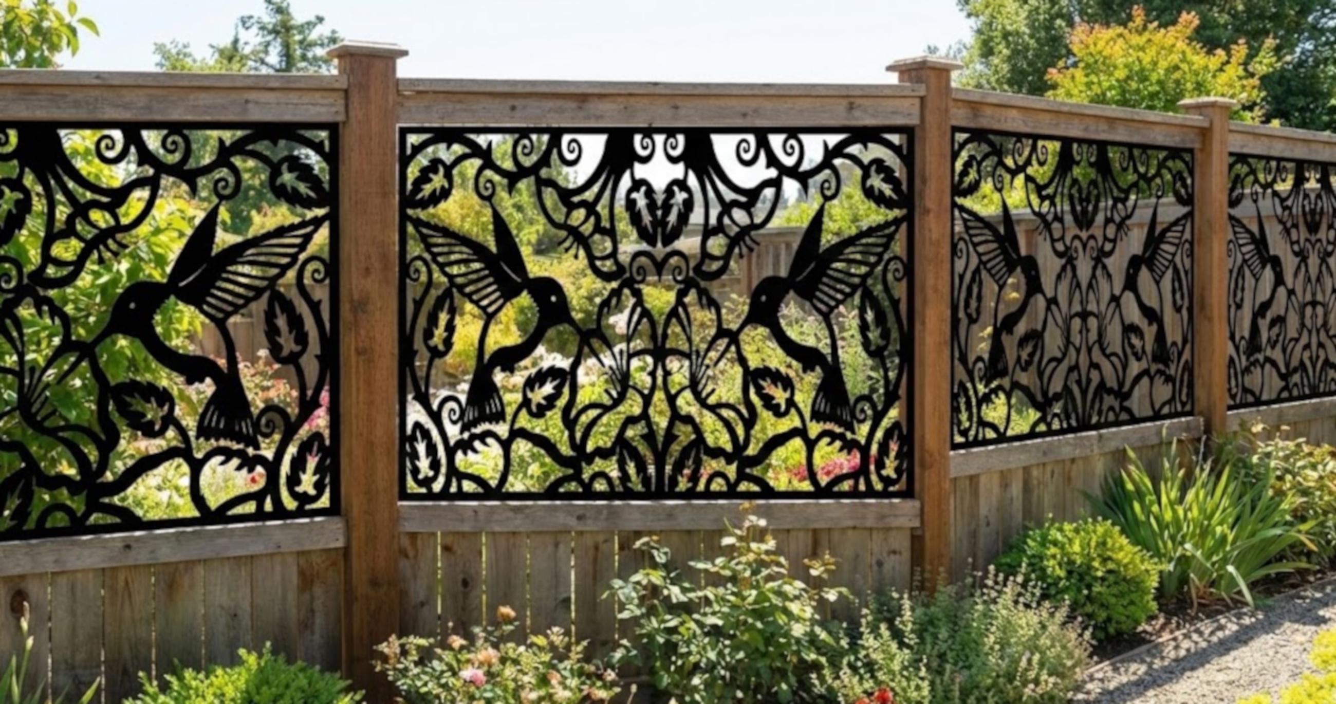 Metal Privacy Panel: Hummingbird Decorative Outdoor Screen - Etsy