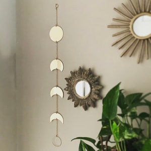 Moon Phase  Wall Hanging mobile- Lunar phases, Luna, Celestial decor, eclectic home decor