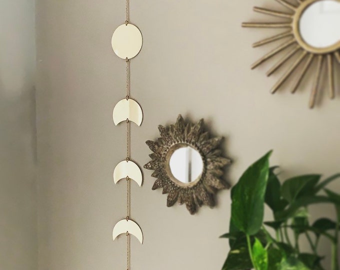 Moon Phase  Wall Hanging mobile- Lunar phases, Luna, Celestial decor, eclectic home decor