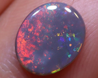 N4 0.93 carats Black Solid Opal Lightning Ridge