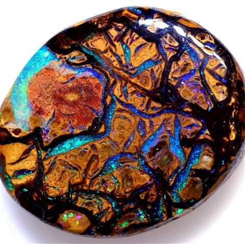 14.24 carats Koroit Oval Double Sided Opal Cut Stone
