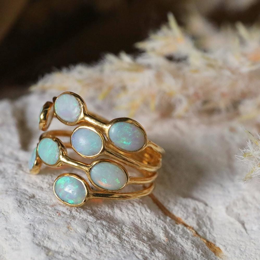 Anello d'oro Welo Opal 375 2,06ct Etiopia