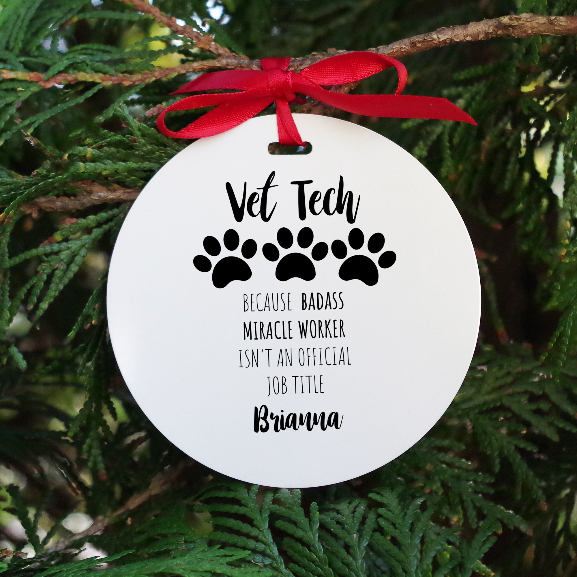 Personalized Vet Tech Christmas Ornaments Funny Vet Tech Etsy