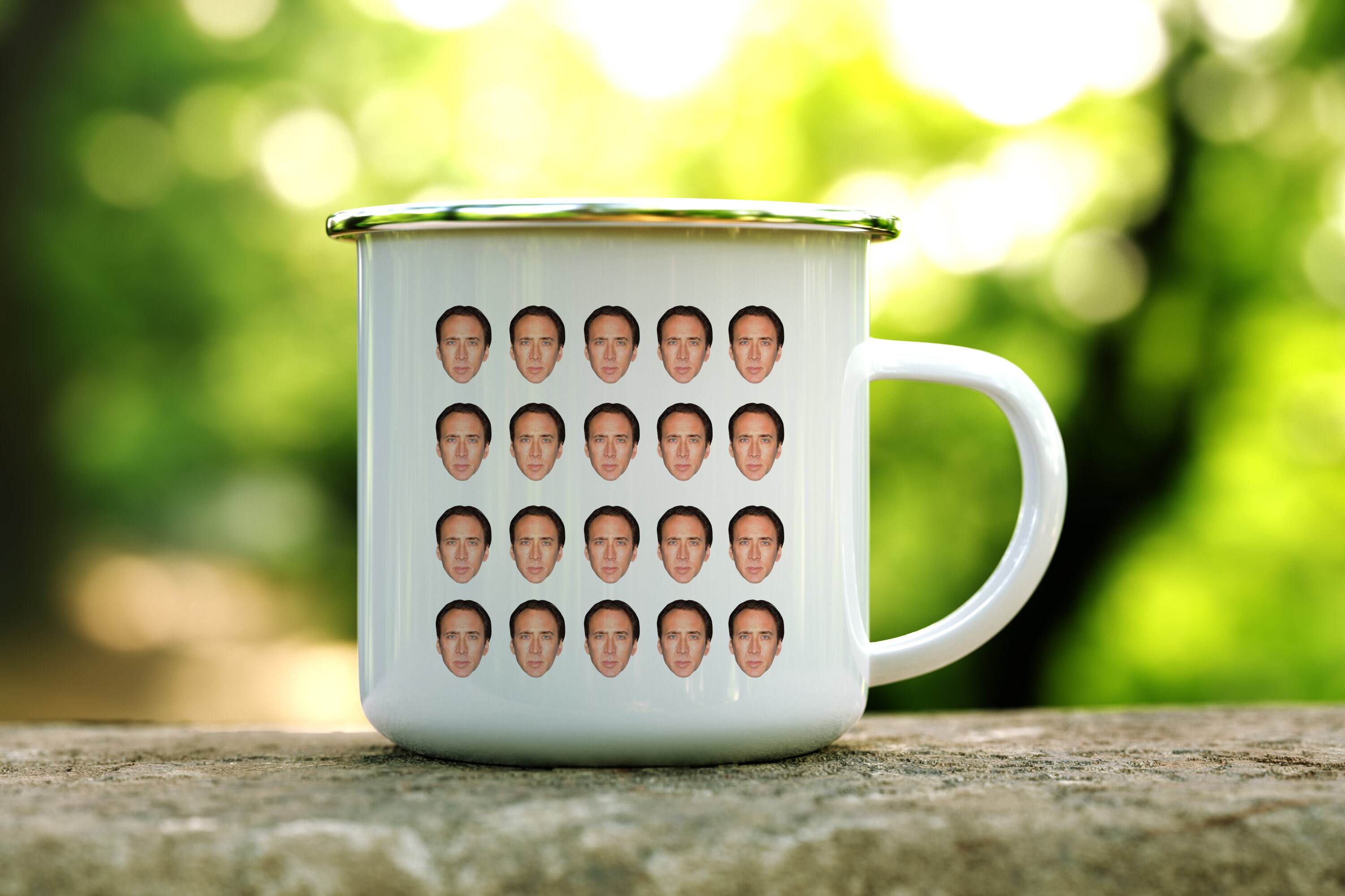 Nicolas Cage Creepy Head Camp Mug Funny Nicolas Cage Gift | Etsy