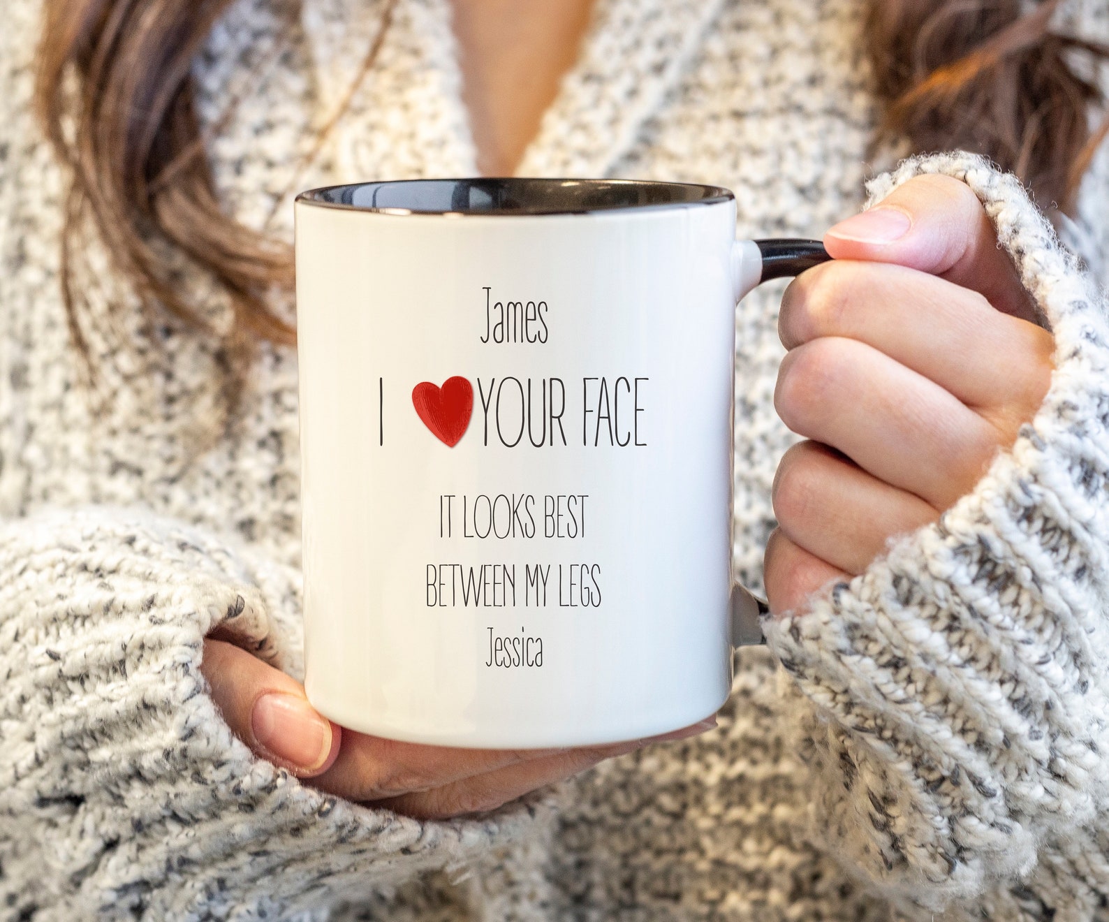 Personalized Naughty Gift For Him Black Handle Mug Funny Etsy